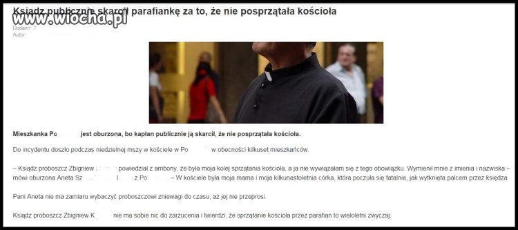 Wieloletnie lenistwo księży!czemu sam nie sprząta