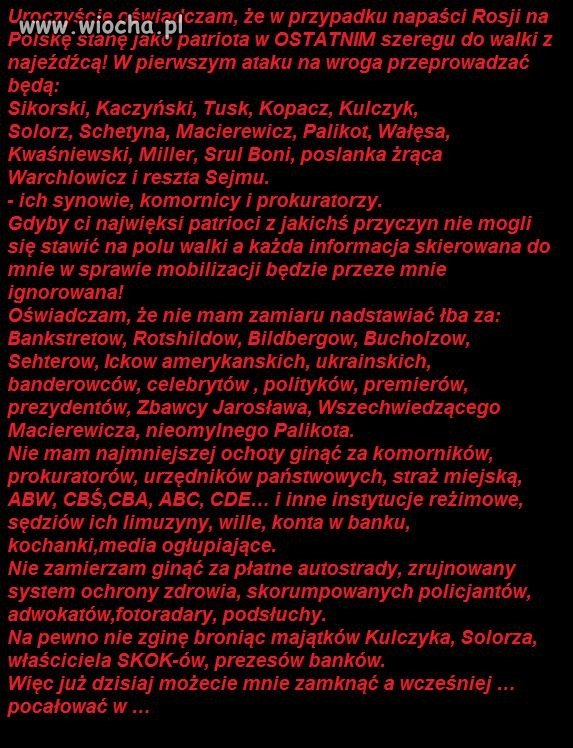 Politycy, chcecie wojny? Idźcie i walczcie!