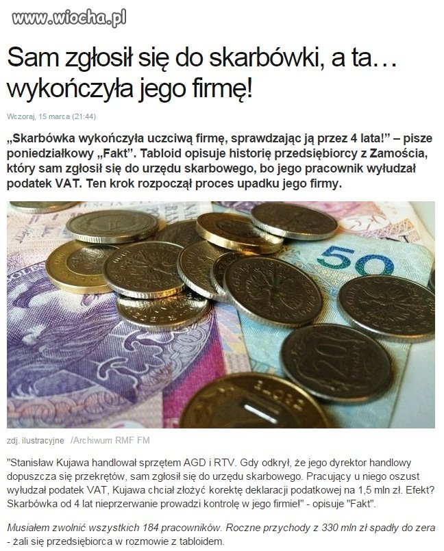 I bądź tu kurna uczciwy w Polsce do skarbówki.