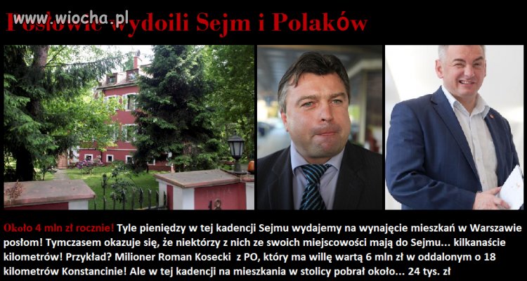 4 miliony rocznie na mieszkania dla posłów