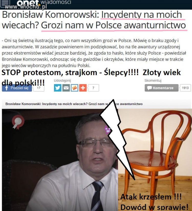 To już przegięcie, atak krzesłem na Prezesa RP