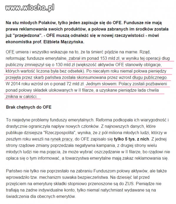 OFE - czyli o tym jak rząd rozbił świnkę skarbonkę