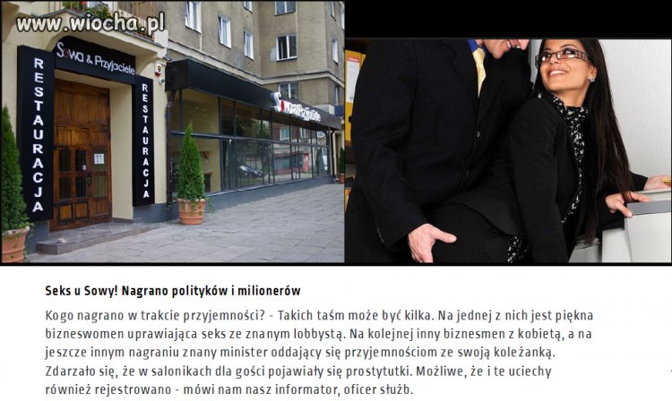 U Sowy nagrano polityków w trakcie seksu