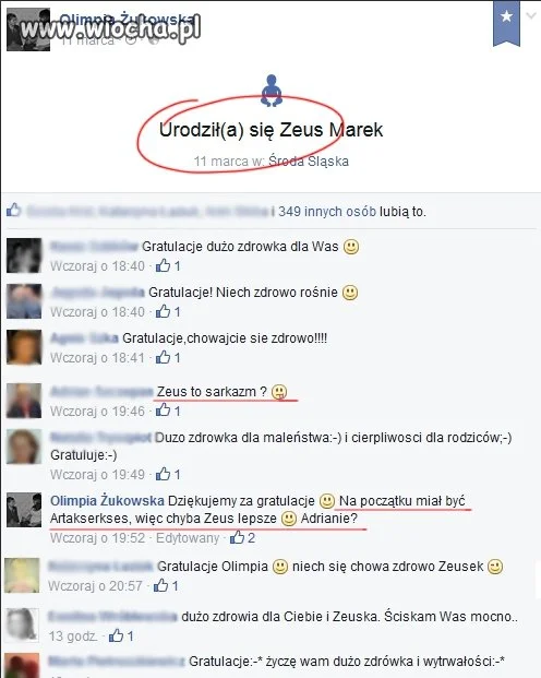 Nazwała dziecko "Zeus" !