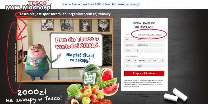 Dostałem e-mail, że już wygrałem. Konkurs Tesco