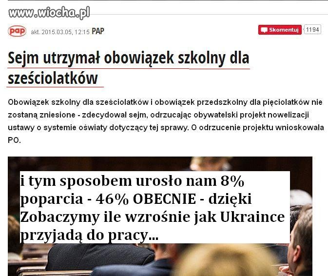Ostani wzrost poparcia to odrzucenie PUBLICZNEJ
