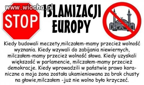 STOP ISLAMIZACJI EUROPY