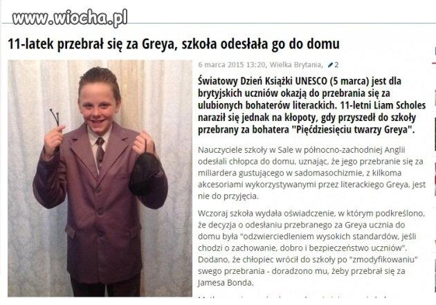 11 latek przebrał się za Greya