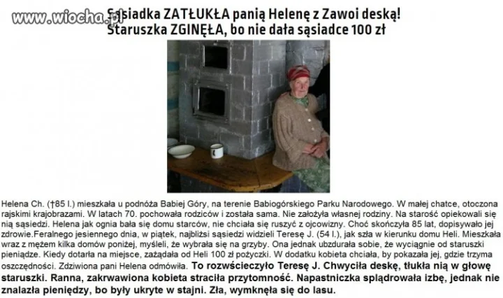 Zabiła za 100zł