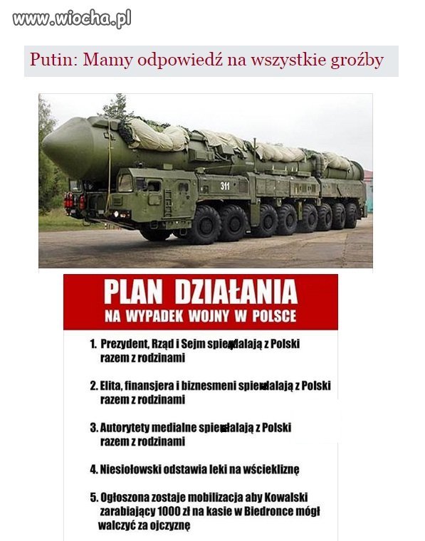 Putin: Mamy odpowiedź na wszystkie groźby.