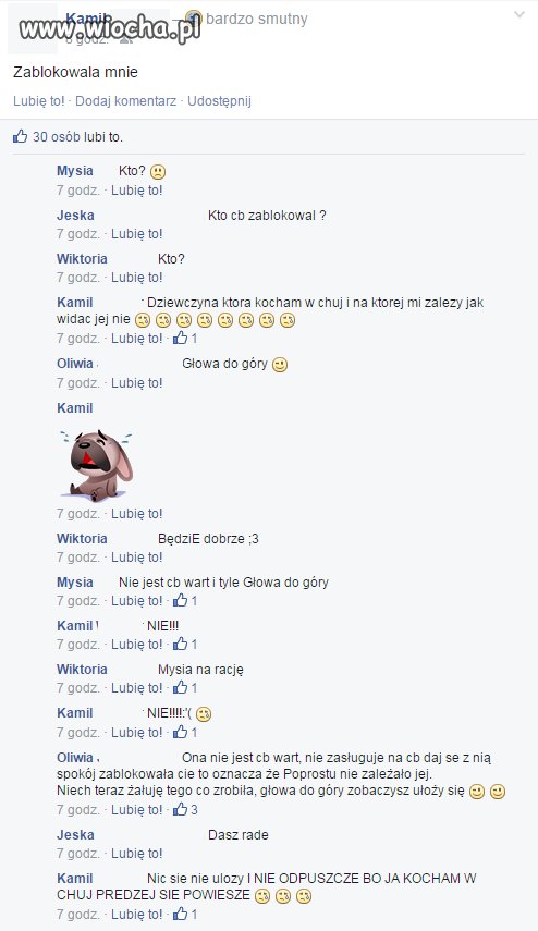 Zablokowała mnie 