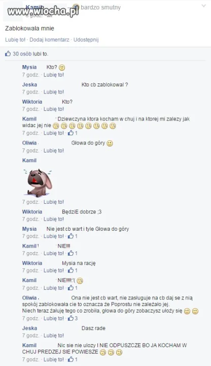 Zablokowała mnie 