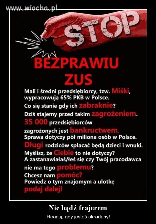 Stop bezprawiu ZUS!