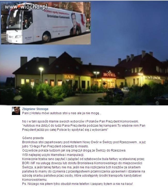 Bronkobus już stoi a gdzie Prezydent ??