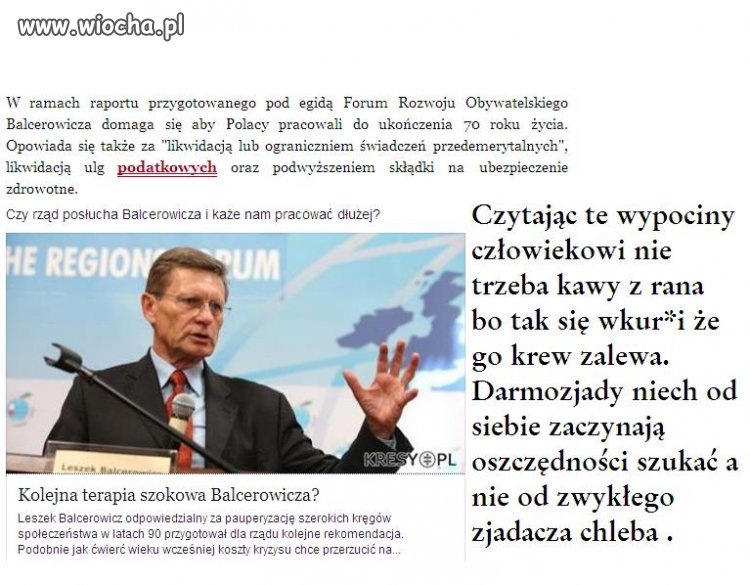 Praca do 70-tki ? a czemu Kur*a nie do 90-tki ?