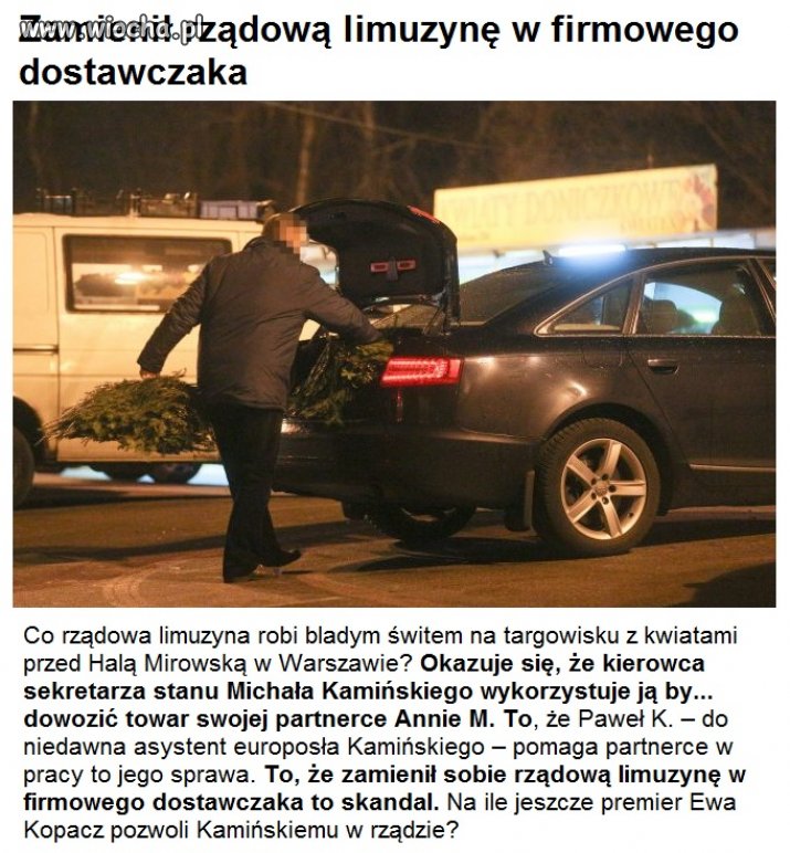 Rządową limuzyną na targowisko 