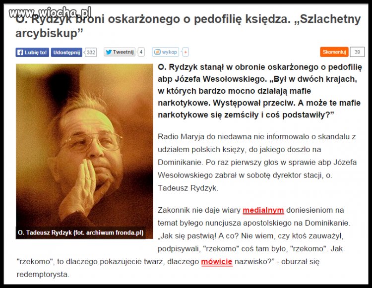 A może od razu arcybiskupa zrobić świętym chyba że jemu 
