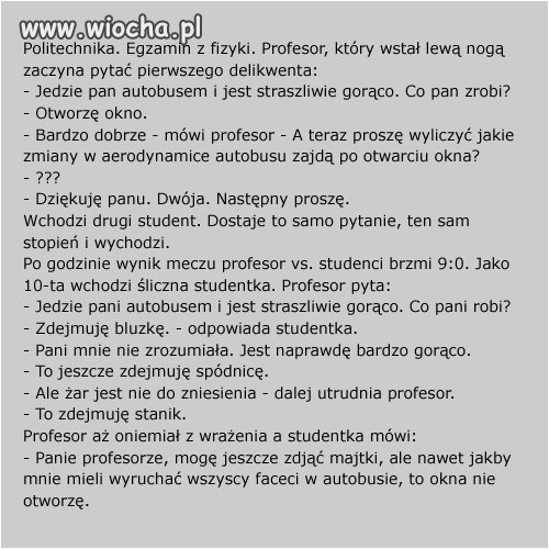 Politechnika. Egzamin z fizyki