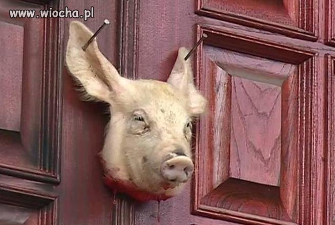 Tymczasem na drzwiach pewnej "świątyni".
