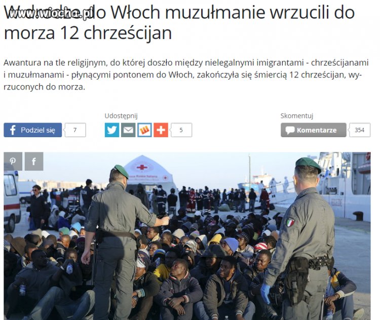 Muzułmanie wrzucili do morza 12 chrześcijan