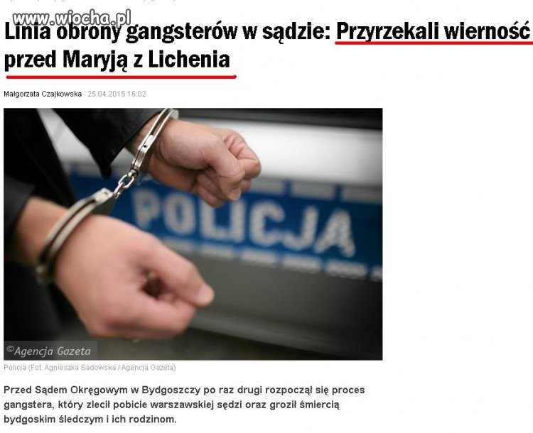 Skoro tacy święci to sąd ich powinien uniewinnić 