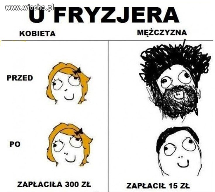 Ja wracam od fryzjera ostrzyżony. 