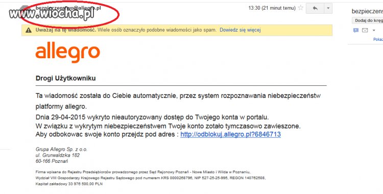 Wyłudzacze danych allegro
