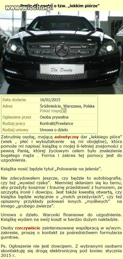 Takie ogłoszenie