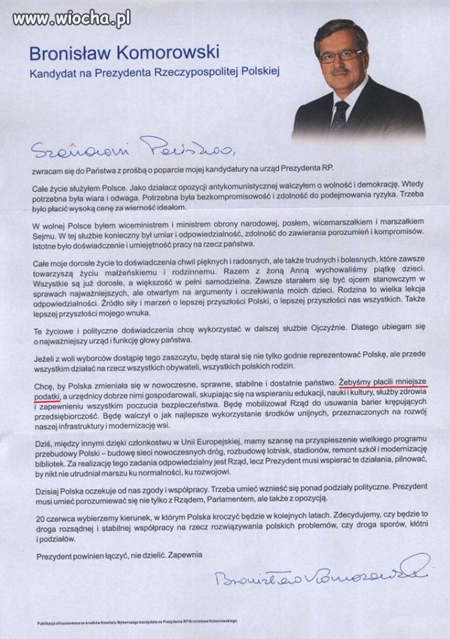 I gdzie te mniejsze podatki panie Bronku?
