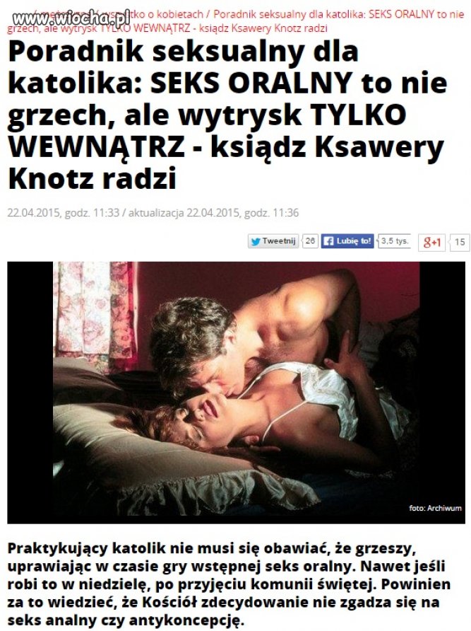 Ksiądz żyjący w celibacie fachowcem od seksu 
