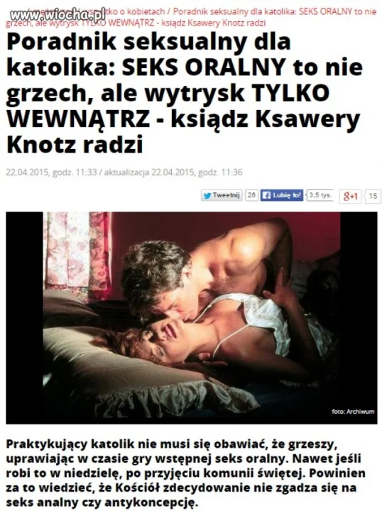 Ksiądz żyjący w celibacie fachowcem od seksu 
