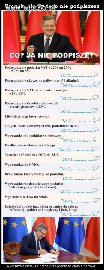On nie podpisze?