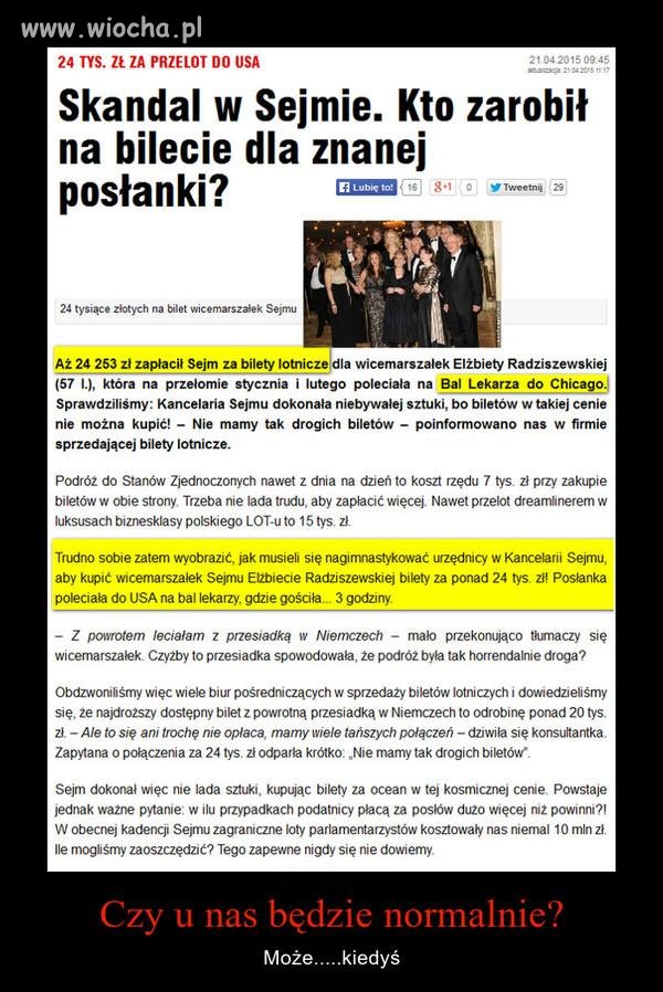 Nie jedna rodzina nie ma na opłaty zycie a tu na koszt 