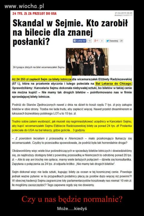 Nie jedna rodzina nie ma na opłaty zycie a tu na koszt 
