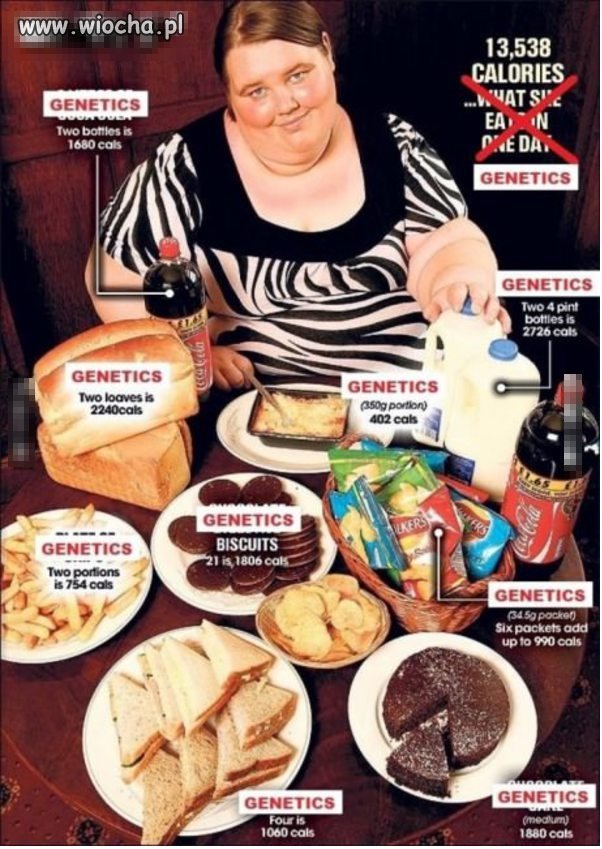 Bycie grubym to choroba genetyczna.