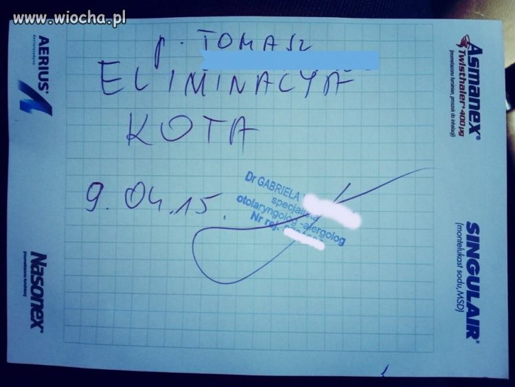 Dostałem takie zalecenie od alergologa