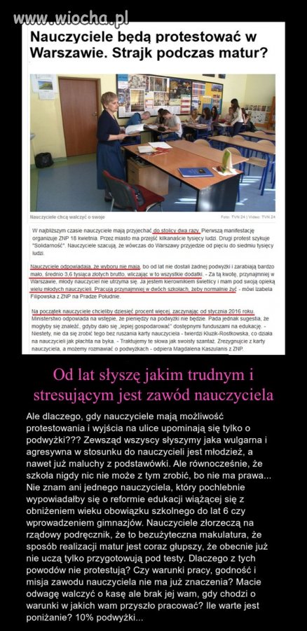 Zawód "nauczyciel" jest bardzo ciężki