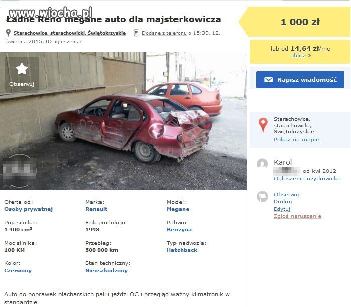 ,,Auto do poprawek blacharskich"
