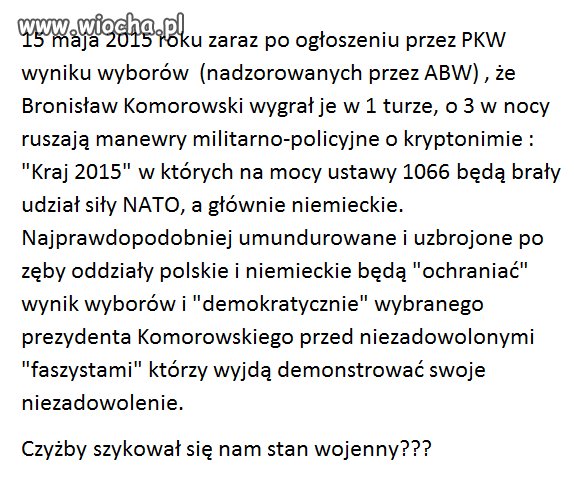 15 maja rząd chce obalić demokrację w Polsce