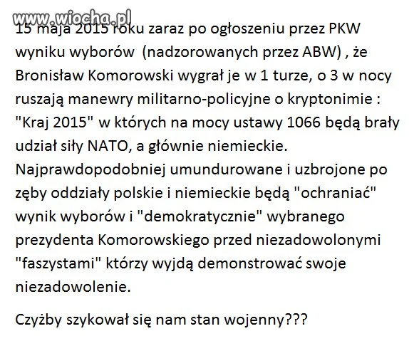 15 maja rząd chce obalić demokrację w Polsce