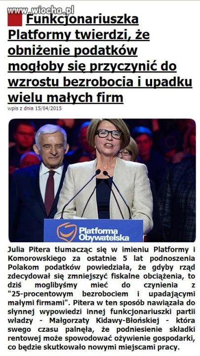 Funkcjonariuszka PO twierdzi 