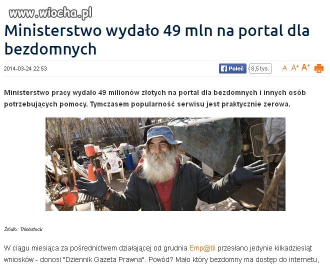 Strona internetowa dla bezdomnych