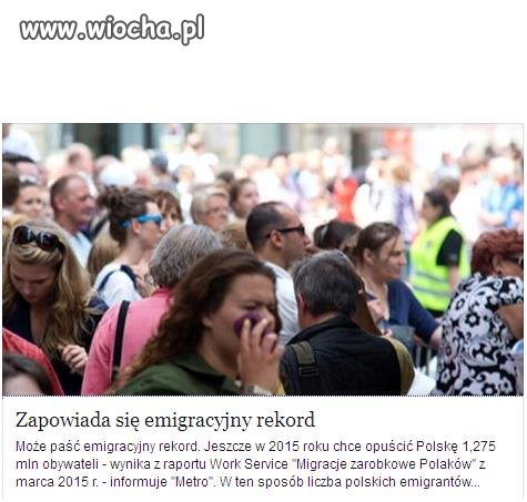 Zapowiada się emigracyjny rekord !!