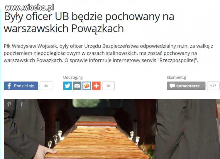 Były oficer UB będzie pochowany na ...