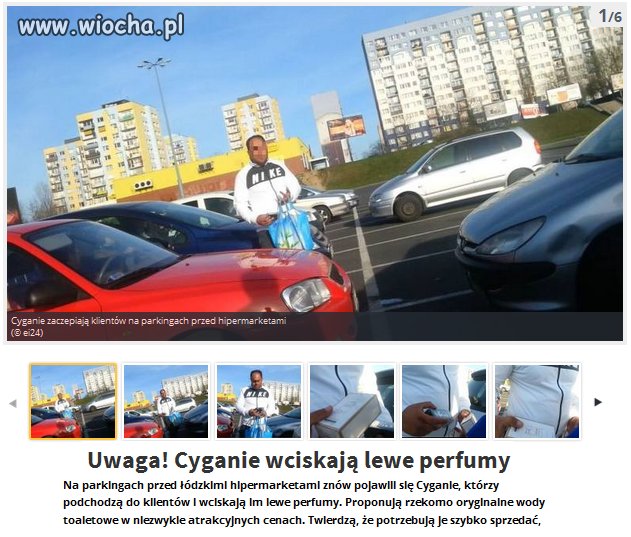 Cyganie wrzucają do koszyka lewe perfumy