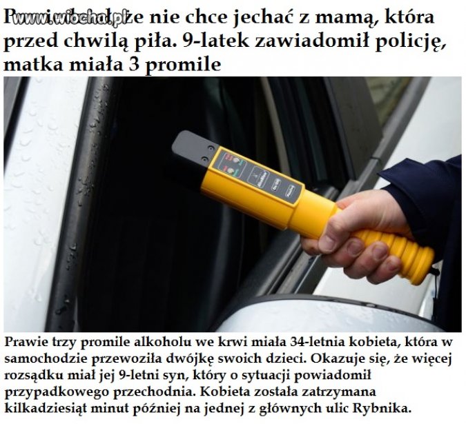 Jechała z dziećmi, miała 3 promile