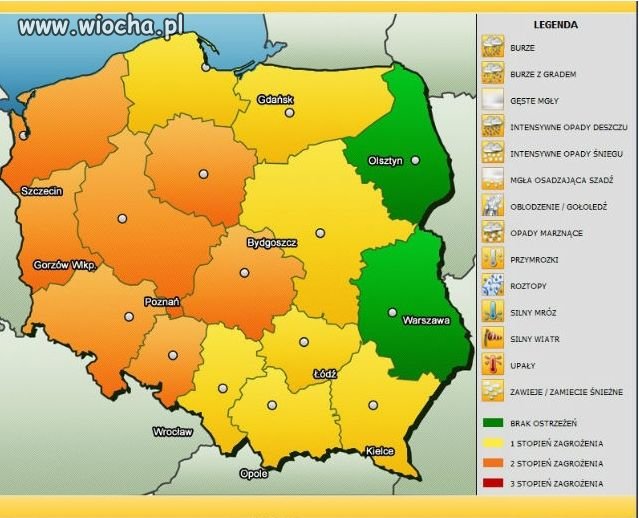 Pogodowa mapa Polski