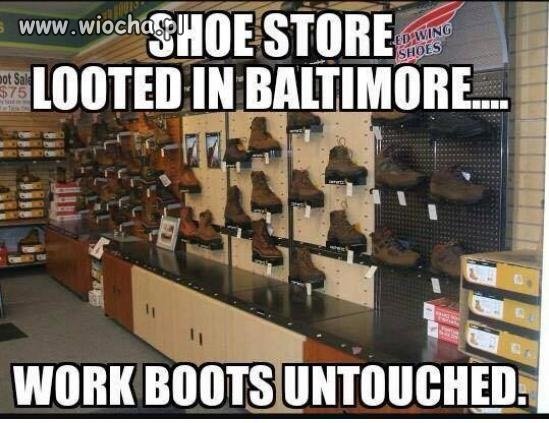 Obrabowany sklep z butami w Baltimore