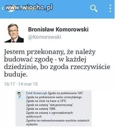 Zgoda buduje a Bronek Polskę rujnuje