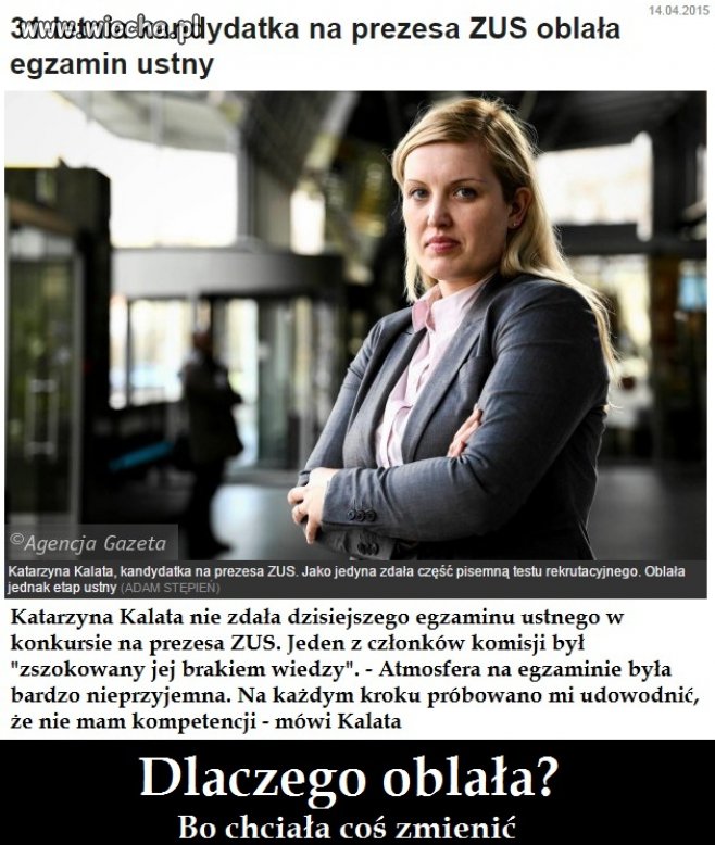 Nie zdała, ciekawe dlaczego?